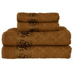 Kit 4 Toalhas Luxo - 2 Banho + 2 Rosto 100% Algodão