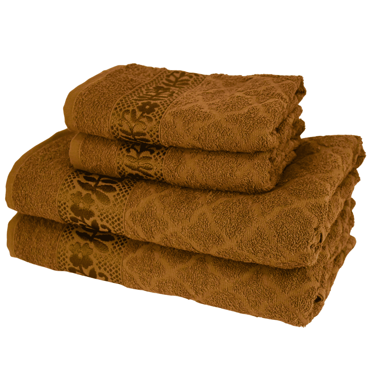 Kit 4 Toalhas Luxo - 2 Banho + 2 Rosto 100% Algodão