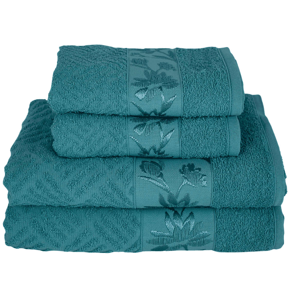 Kit 4 Toalhas Olympia 2 Banho + 2 Rosto 100% Algodão  Premium Macias e Super Absorventes