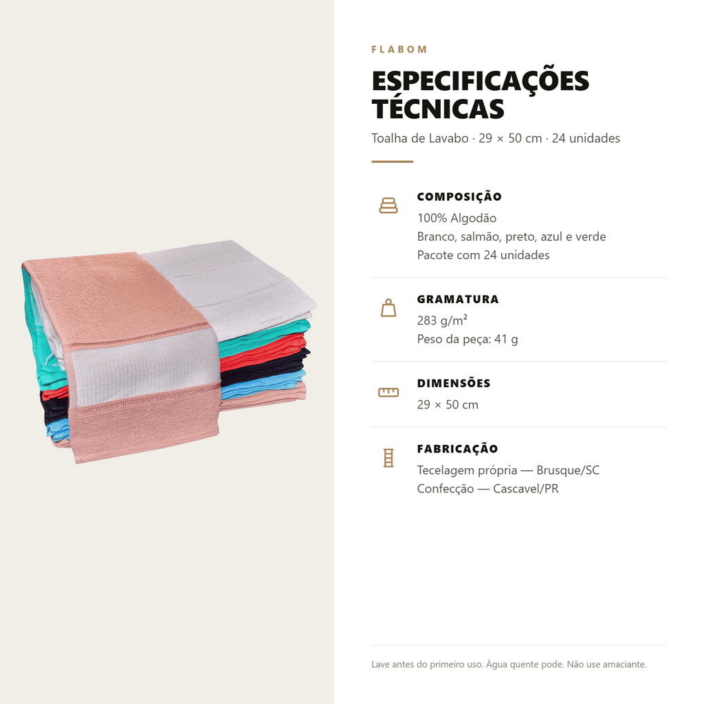 Toalha de Lavabo 29x50 - 24 unidades