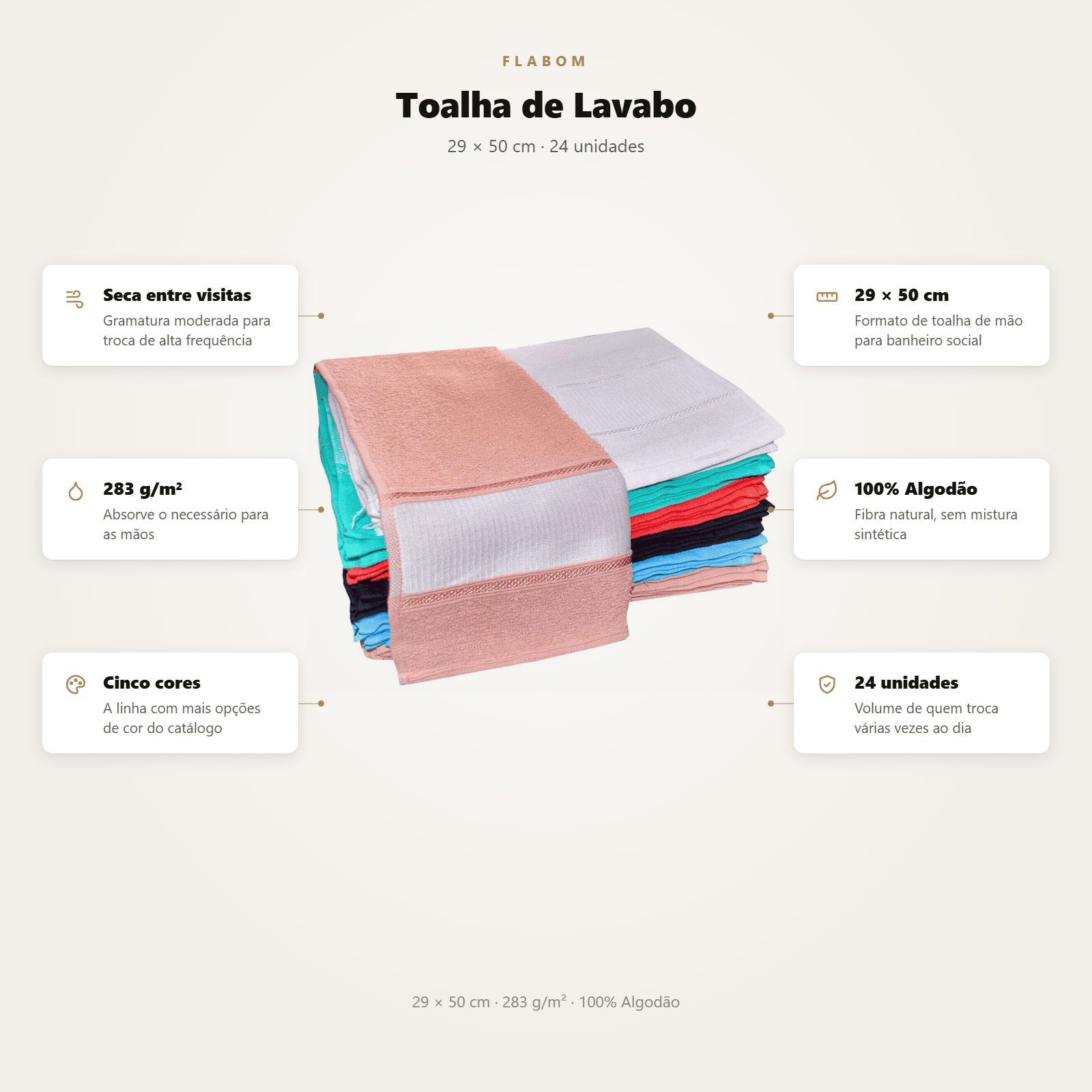 Toalha de Lavabo 29x50 - 24 unidades