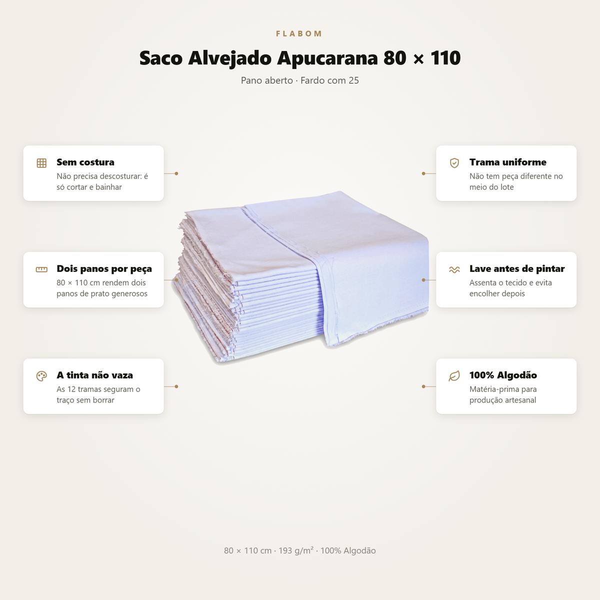 Saco Alvejado Apucarana 80x110 Aberto - 25 unidades