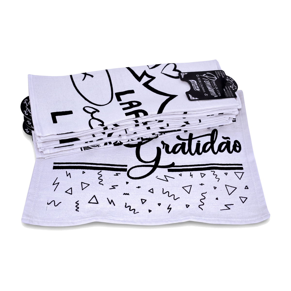 Pano de Prato Premium Pé de Galinha 45X66 - 6 unidades