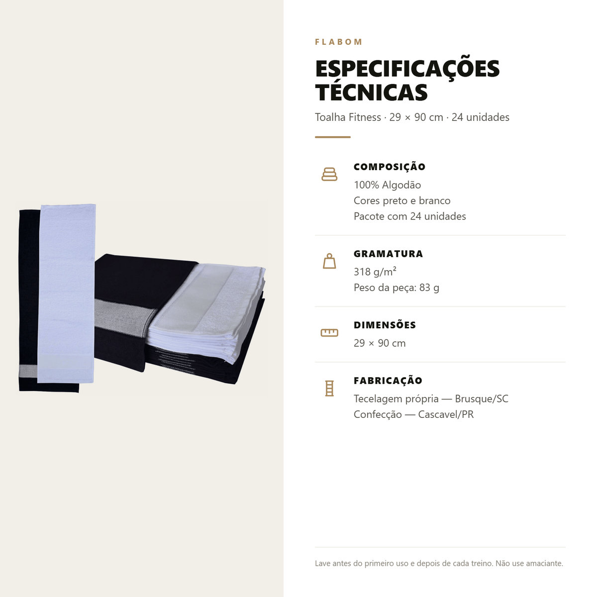 Toalha Fitness 29x90 - 24 unidades