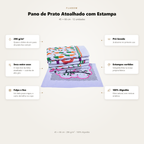 Pano de Prato Atoalhado com Estampa 45X66 - 6 unidades