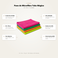 Pano de Microfibra Toke Mágico 60X90 - 12 unidades