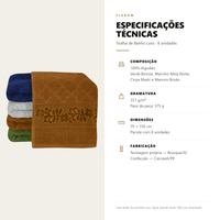 Toalha de Banho Luxo 70X150 - 8 unidades