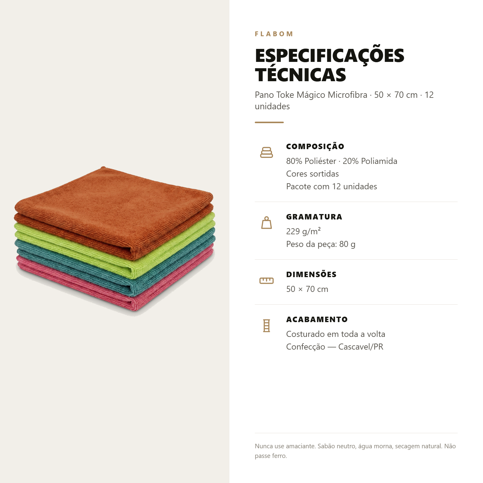 Pano Toke Mágico Microfibra 50X70 - 12 unidades