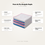 Pano De Pia Alvejado Duplo 30x40 - 6 Unidades