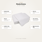 Flanela Branca 28X38 - 6 unidades