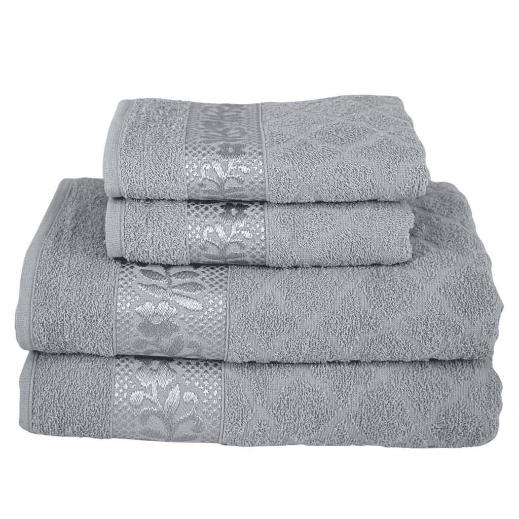 Kit 4 Toalhas Luxo - 2 Banho + 2 Rosto 100% Algodão