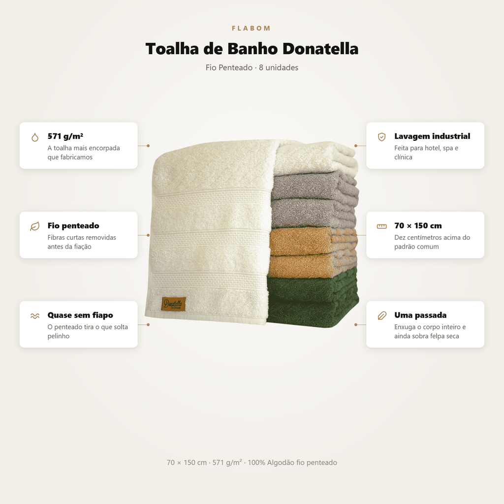 Toalha de Banho Donatella 70X150 - 8 unidades