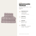 Kit 4 Toalhas Donatella 2 de Banho + 2 de Rosto Fio Penteado