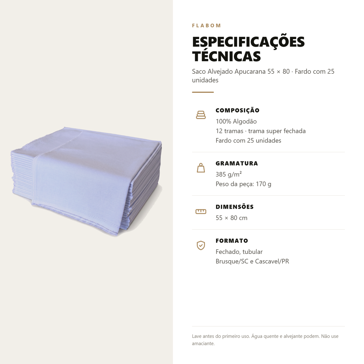 Saco Alvejado Apucarana 55x80 - 25 unidades