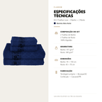 Kit 4 Toalhas Luxo - 2 Banho + 2 Rosto 100% Algodão