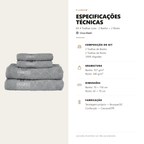 Kit 4 Toalhas Luxo - 2 Banho + 2 Rosto 100% Algodão