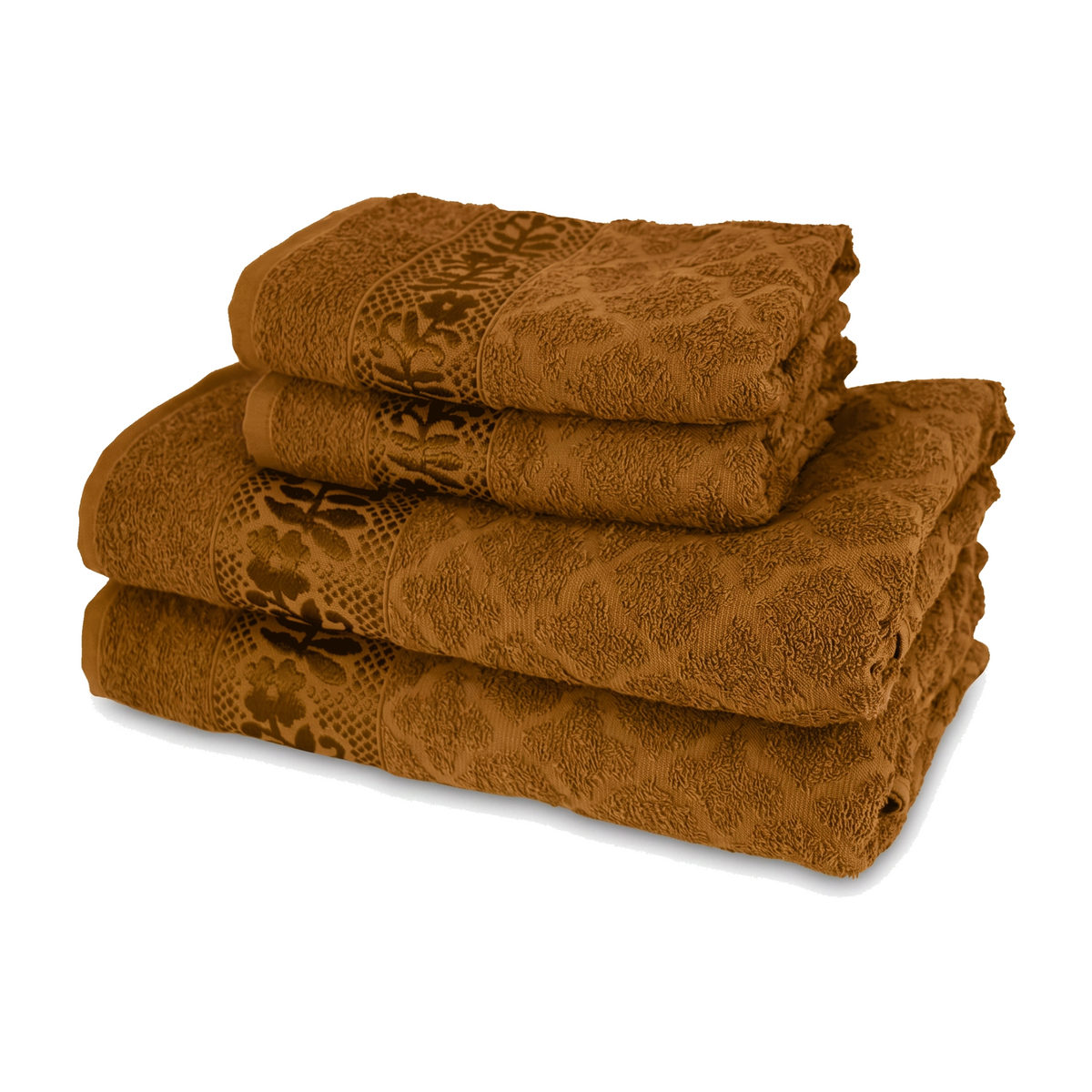 Kit 4 Toalhas Luxo - 2 Banho + 2 Rosto 100% Algodão