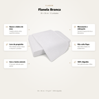 Flanela Branca 38X58 - 6 unidades