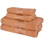 Kit 4 Toalhas Olympia 2 Banho + 2 Rosto 100% Algodão