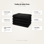 Toalha de Salão Preta 45x80 - 12 unidades