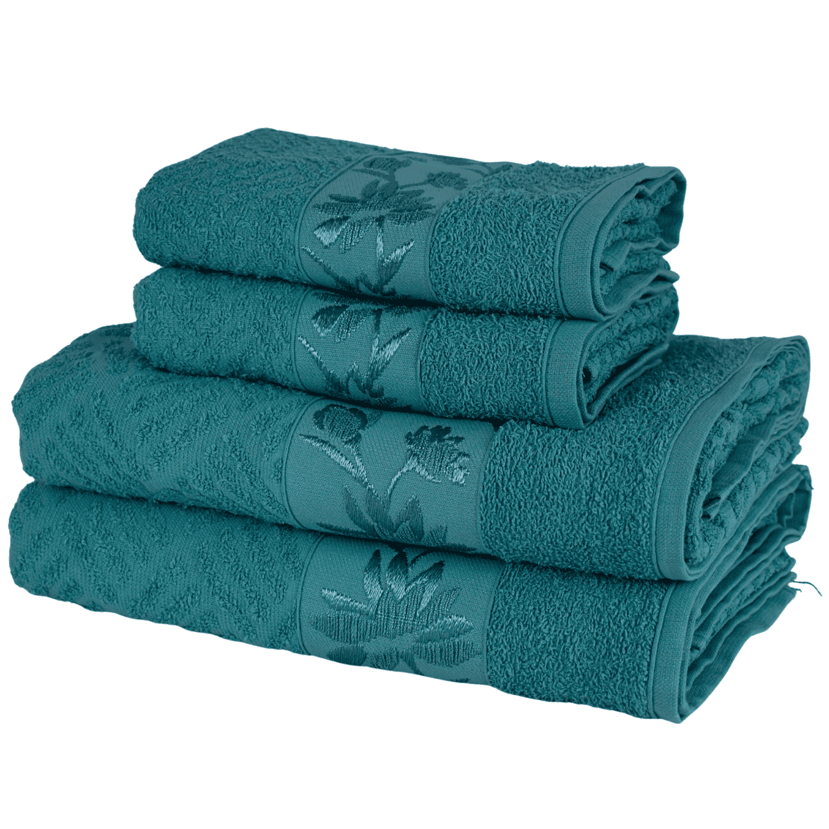 Kit 4 Toalhas Olympia 2 Banho + 2 Rosto 100% Algodão  Premium Macias e Super Absorventes