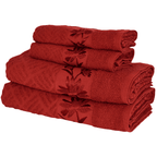 Kit 4 Toalhas Olympia 2 Banho + 2 Rosto 100% Algodão